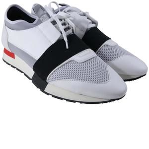 Runner Tess Gomma Classic White Black Elastic Mesh Sneakers C271